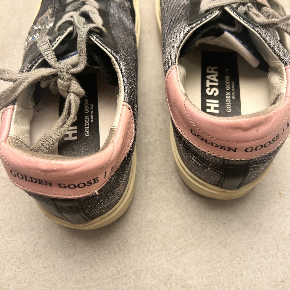 Women's Golden Goose superstar suede an glitter low top Sneakers - Picture 5 of 7